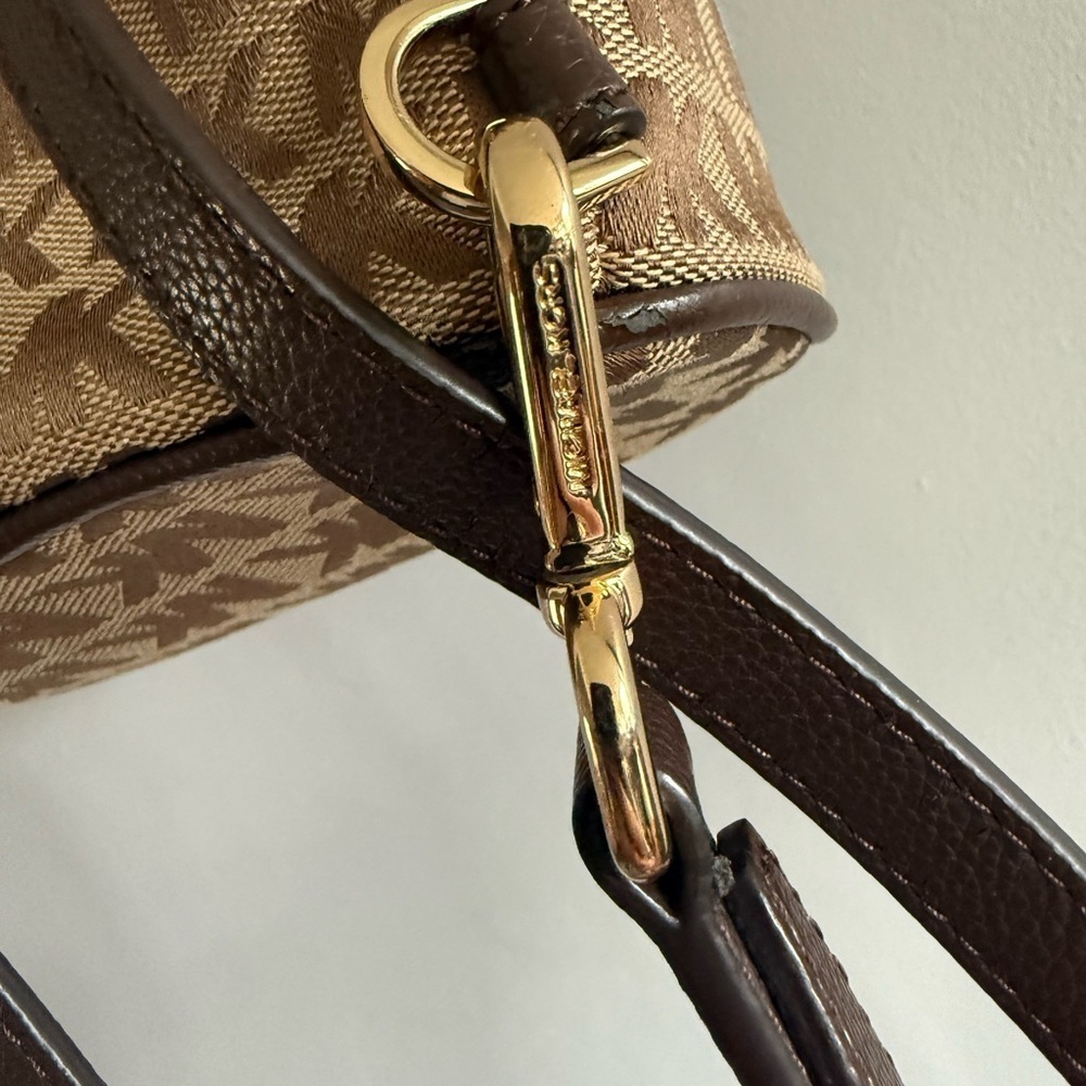 Michael Kors Signature Mini Backpack Brown MK Logo - Picture 4 of 8